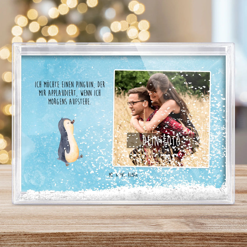 Schüttelrahmen mit Foto Pinguin marschieren Schüttelrahmen mit Foto, Fotogeschenk, Fotogeschenke, Orginalles Fotogeschenk, Rahmen mit Foto, Bilderrahmen mit Foto, Pinguin, Bruder, Schwester, Familie, Langschläfer, Pinguine, Frühaufsteher