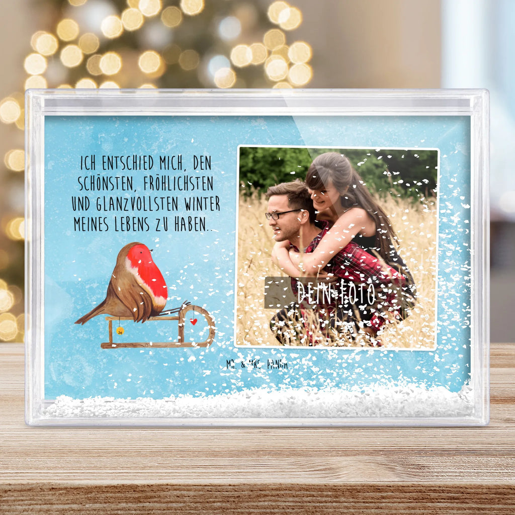 Shake Frame with Photo robin Sleds Fotogeschenke, Bilderrahmen mit Foto, Rahmen mit Foto, Orginalles Fotogeschenk, Fotogeschenk, Schüttelrahmen mit Foto, Winter, Weihnachten, Weihnachtsdeko, Nikolaus, Advent, Heiligabend, Wintermotiv, Vogel, Schlitten