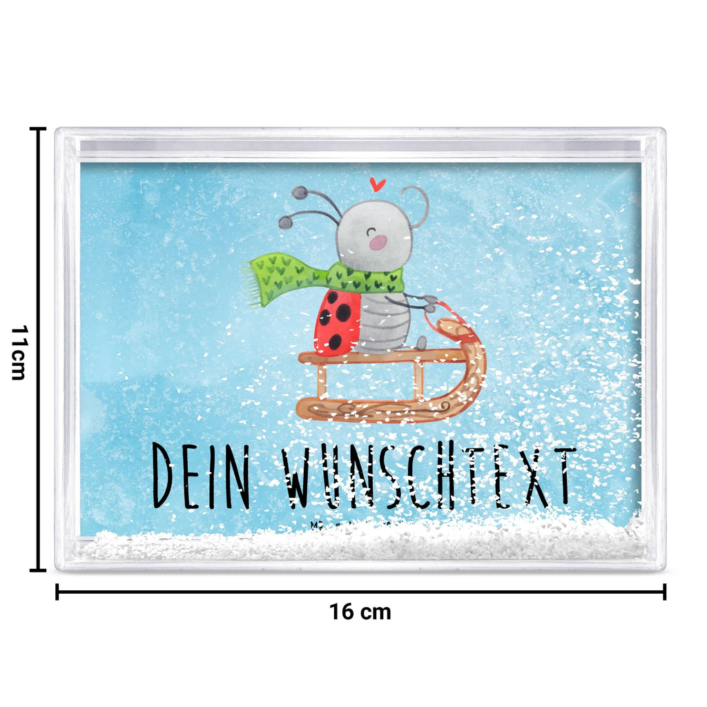 Personalisierter Schüttelrahmen Smörle Rodeln Winter, Weihnachten, Weihnachtsdeko, Nikolaus, Advent, Heiligabend, Wintermotiv, Marzipan, Schlittenfahren, Smörle