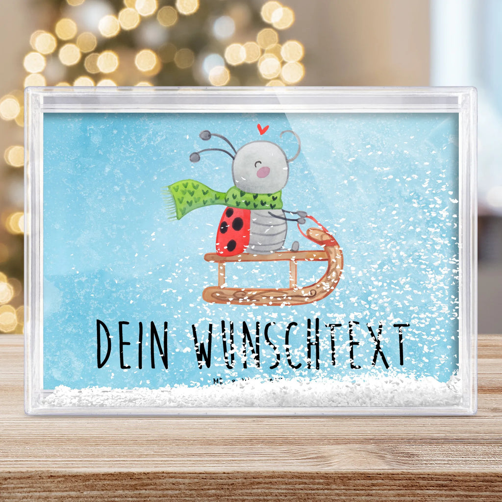 Personalisierter Schüttelrahmen Smörle Rodeln Winter, Weihnachten, Weihnachtsdeko, Nikolaus, Advent, Heiligabend, Wintermotiv, Marzipan, Schlittenfahren, Smörle