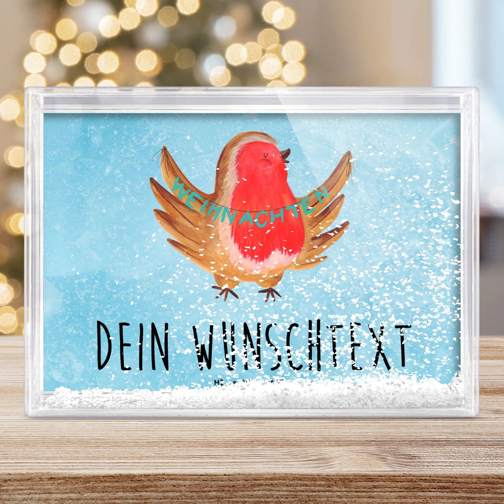 Personalisierter Schüttelrahmen Rotkehlchen Weihnachten Winter, Weihnachten, Weihnachtsdeko, Nikolaus, Advent, Heiligabend, Wintermotiv, Weihnachtsmotiv, Frohe Weihnachten, xmas, Weihnachtsgruß, Vogel