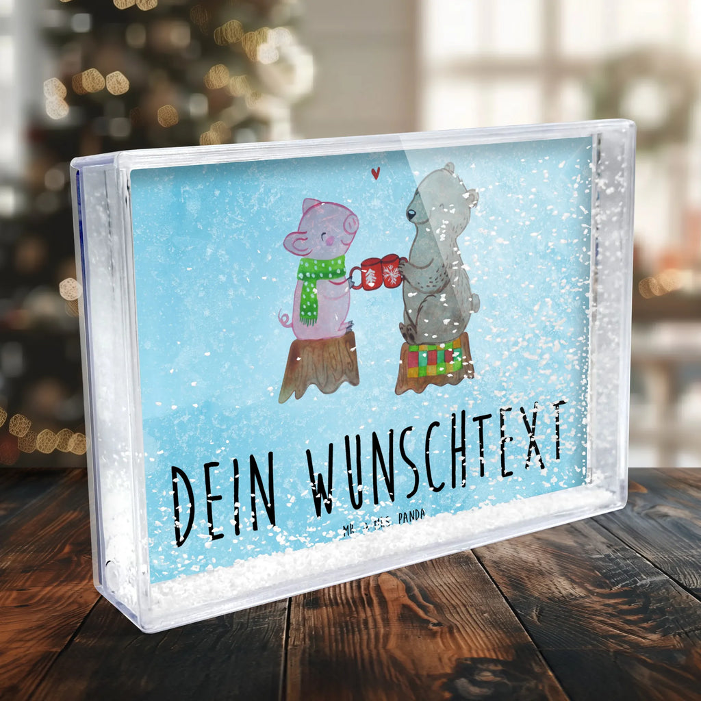 Personalisierter Schüttelrahmen Glühschwein Sause Winter, Weihnachten, Weihnachtsdeko, Nikolaus, Advent, Heiligabend, Wintermotiv, Weihnachtszeit, Schwein, Alles Gute, Prost, Bär