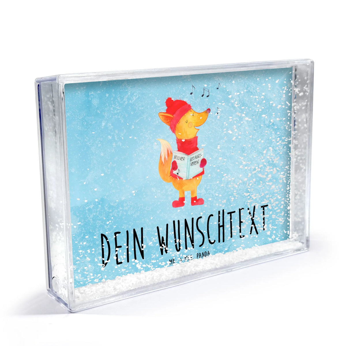 Personalized Shaker Frame Fox Singer Winter, Christmas, Christmas time, snow