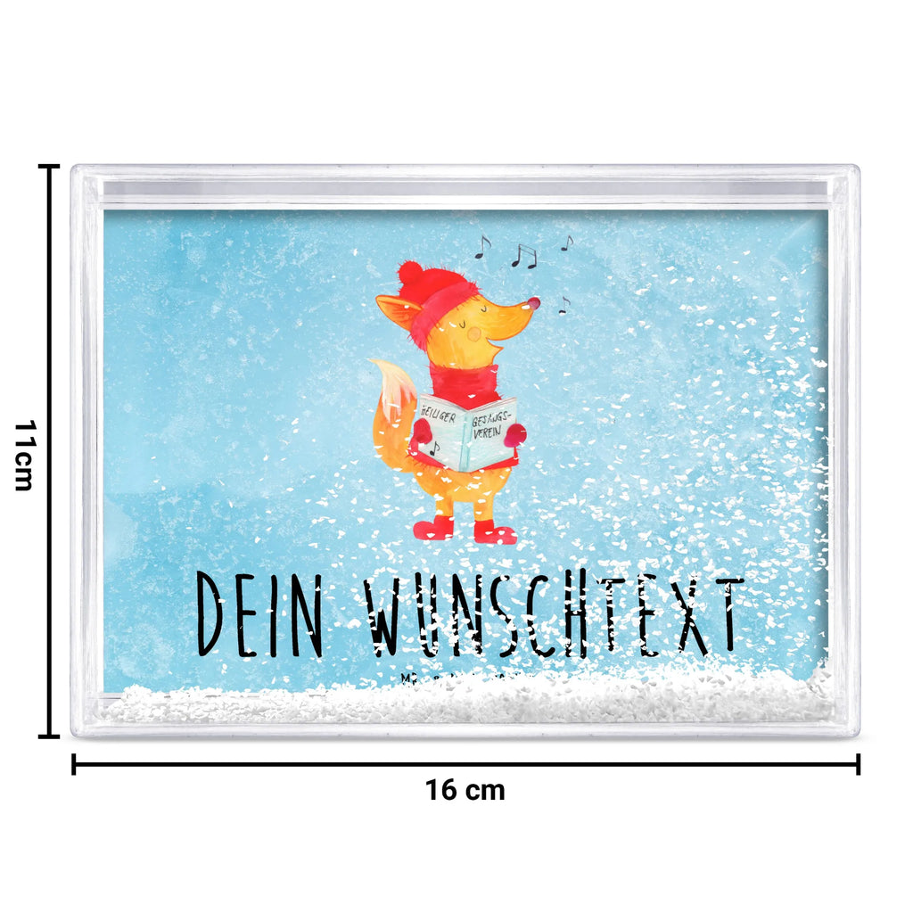Personalisierter Schüttelrahmen Fuchs Sänger Winter, Weihnachten, Weihnachtsdeko, Nikolaus, Advent, Heiligabend, Wintermotiv, Geschenk Sänger, Weihnachtslieder, Sänger, Füchse, Singen, Fuchs
