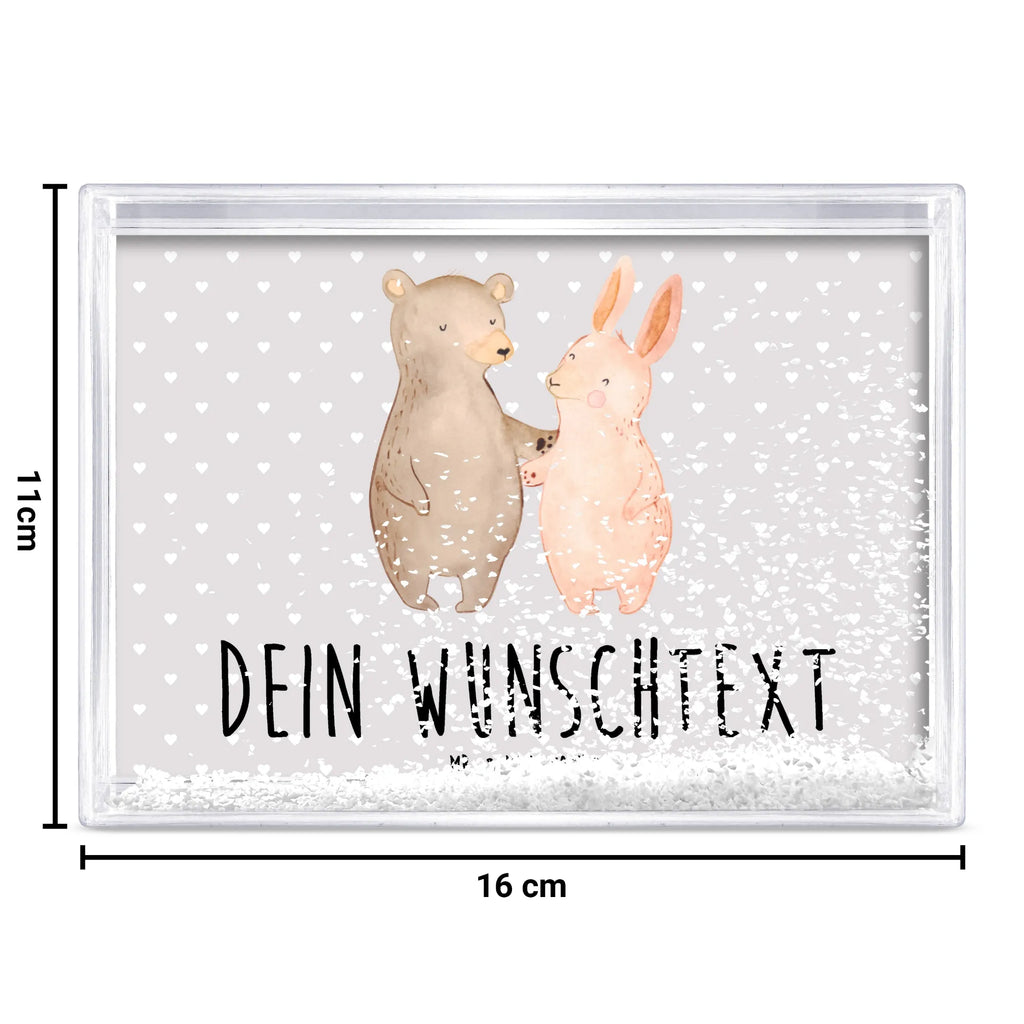 Personalisierter Schüttelrahmen Bär und Hase Umarmen Liebe, Partner, Freund, Freundin, Ehemann, Ehefrau, Heiraten, Verlobung, Heiratsantrag, Liebesgeschenk, Jahrestag, Hocheitstag, Freunde, Hase, Bär, best friends, Bärchen, bester Freund