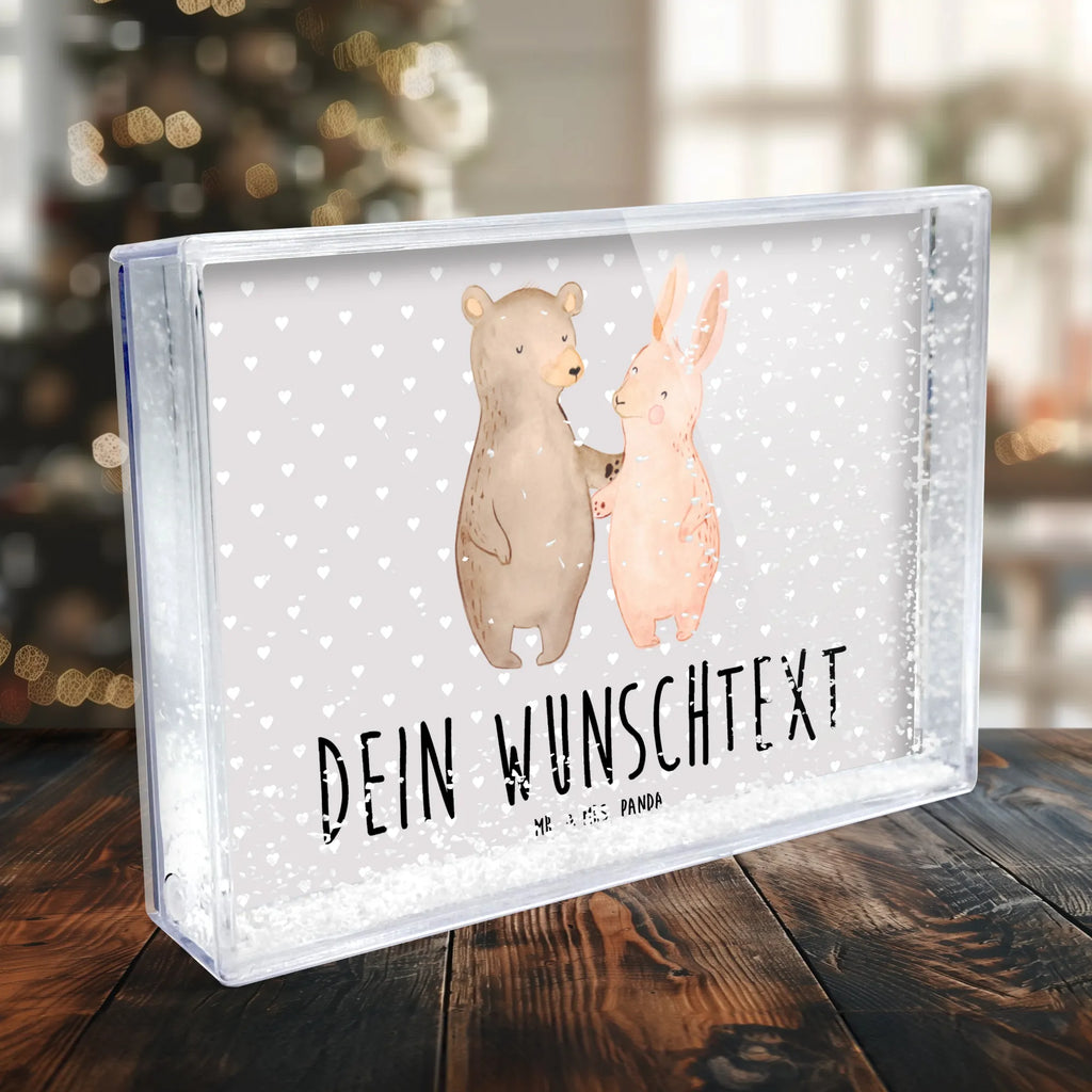 Personalisierter Schüttelrahmen Bär und Hase Umarmen Liebe, Partner, Freund, Freundin, Ehemann, Ehefrau, Heiraten, Verlobung, Heiratsantrag, Liebesgeschenk, Jahrestag, Hocheitstag, Freunde, Hase, Bär, best friends, Bärchen, bester Freund