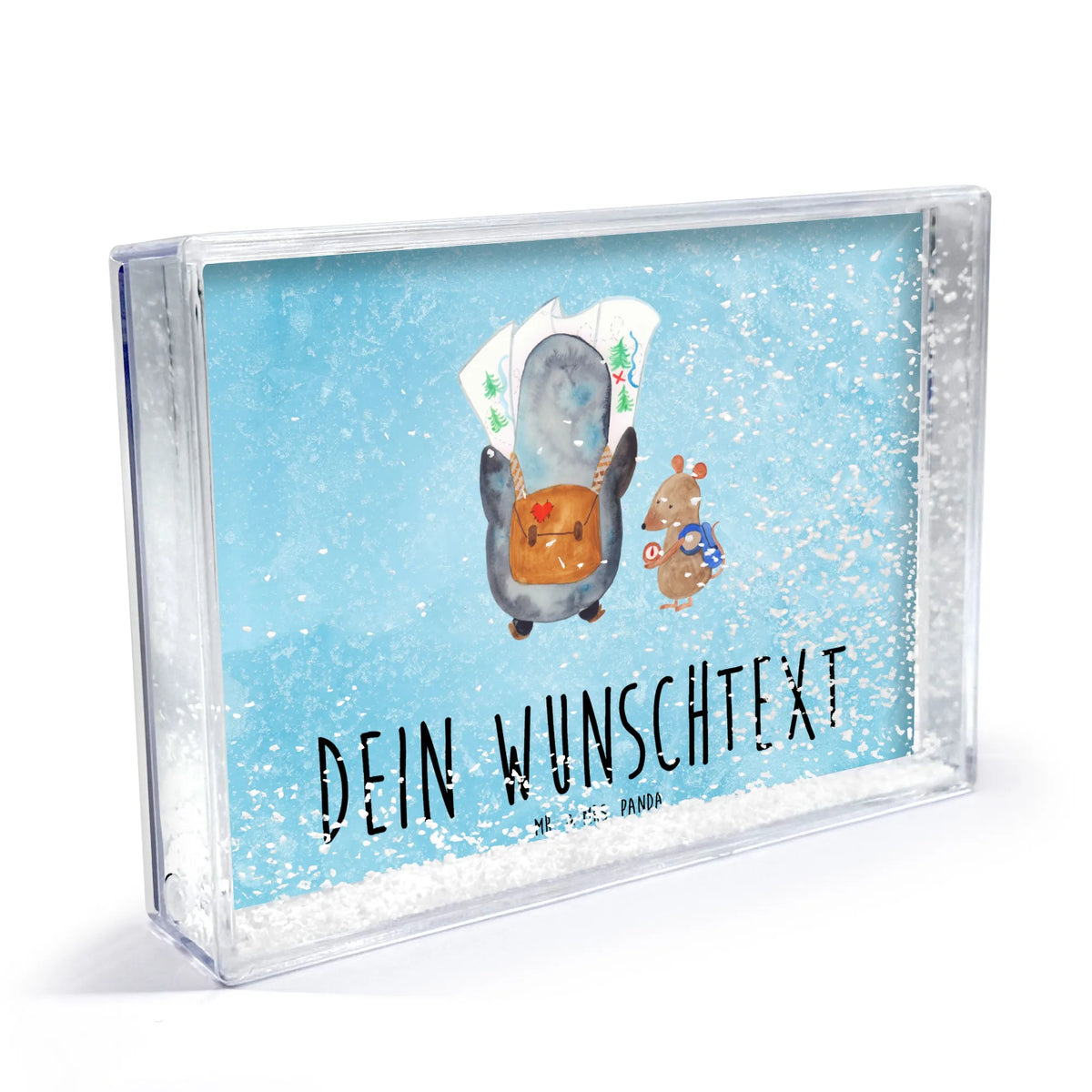 Personalized Shaker Frame Penguin & Mouse Hiker Penguin, North Pole, Winter, Penguins, penguins, adventure, road trip, hiking, adventurer, penguin, wanderlust, excursion