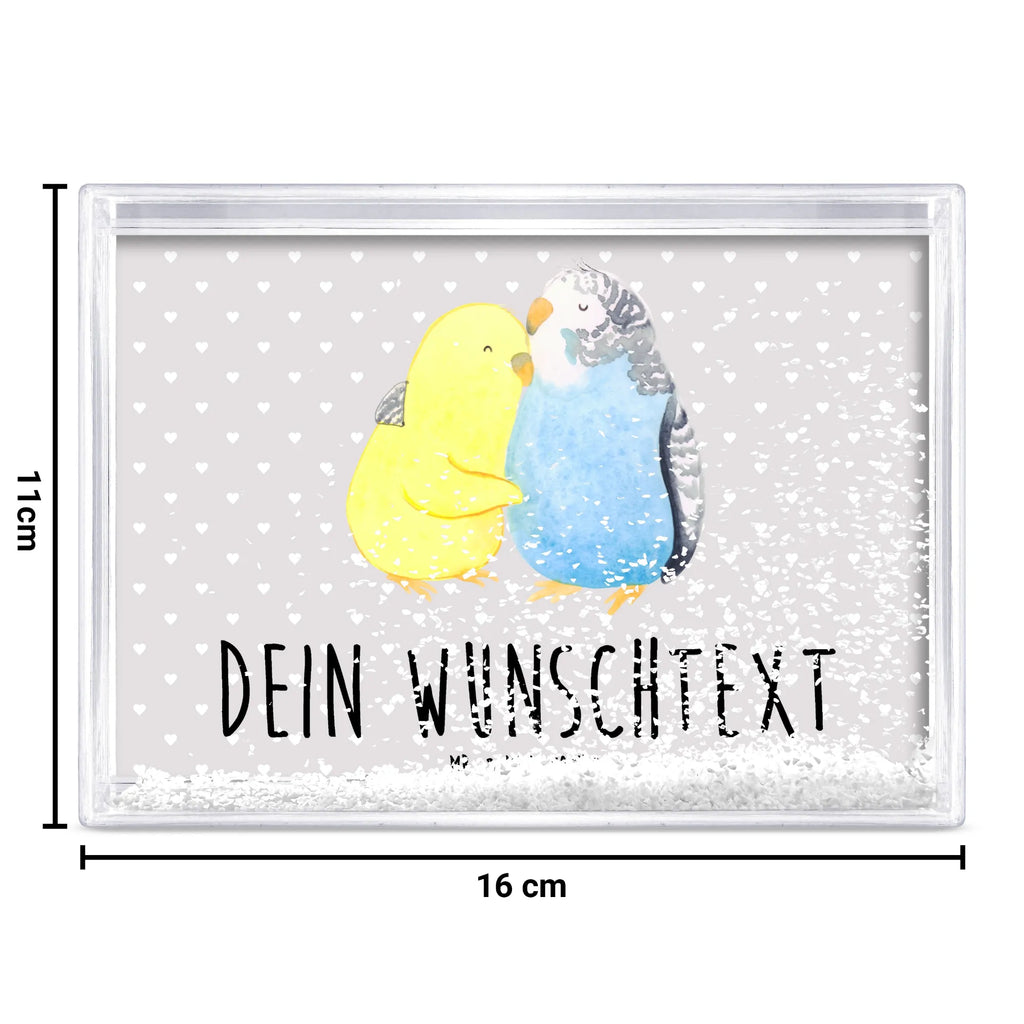 Personalisierter Schüttelrahmen Wellensittich Liebe Liebe, Partner, Freund, Freundin, Ehemann, Ehefrau, Heiraten, Verlobung, Heiratsantrag, Liebesgeschenk, Jahrestag, Hocheitstag, Vertrauen, Nähe, Wellensittich, Kuscheln, Vögel