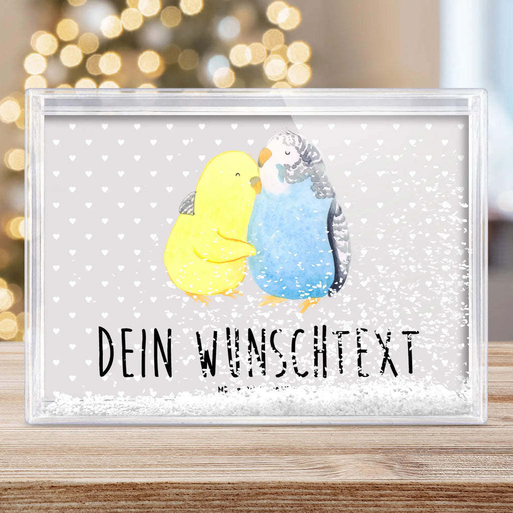 Personalisierter Schüttelrahmen Wellensittich Liebe Liebe, Partner, Freund, Freundin, Ehemann, Ehefrau, Heiraten, Verlobung, Heiratsantrag, Liebesgeschenk, Jahrestag, Hocheitstag, Vertrauen, Nähe, Wellensittich, Kuscheln, Vögel