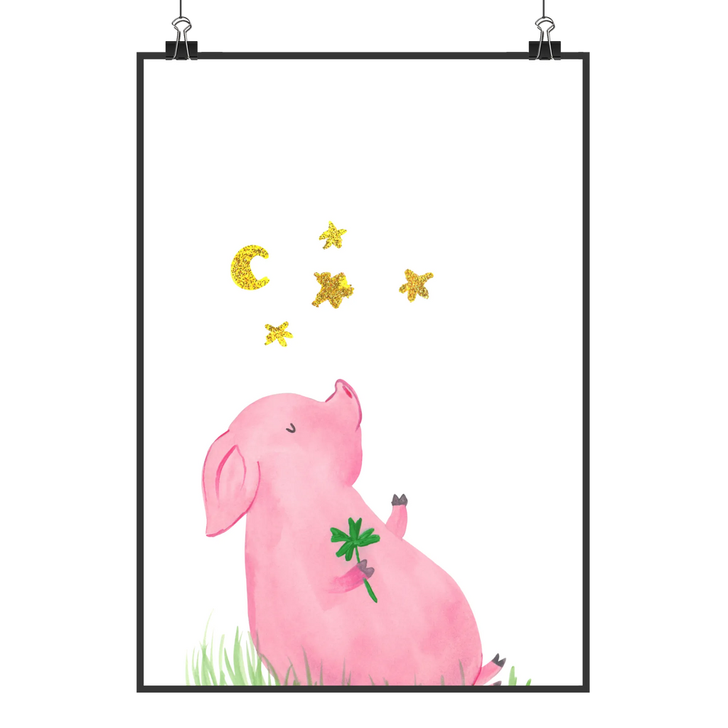 Poster obcięty świnia Szczęście Motiv Designposter, Wanddeko, Wanddekoration, Mr. & Mrs. Panda Poster, Poster, Kunstdruck, Bild, Küchenposter, Raumdekoration, Wanddeko Bild, Handgemaltes Poster, Wandposter, Kinderposter, Posterdruck, Tiermotive, Gute Laune, lustige Sprüche, Tiere, Schweinchen, Träume, Schwein, Sernchen, Motivation, Ziele, Glücksschwein. Glück, Sterne, Glücksbringer