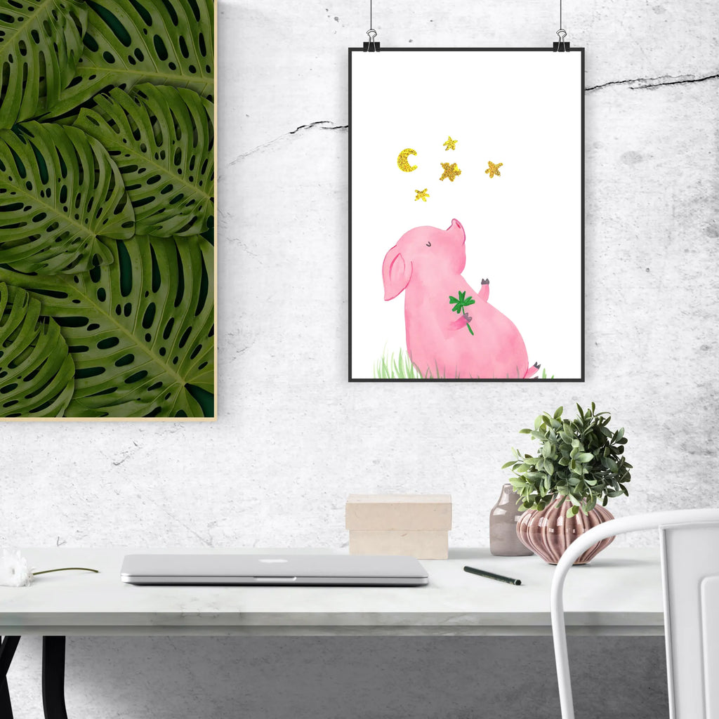 Poster obcięty świnia Szczęście Motiv Designposter, Wanddeko, Wanddekoration, Mr. & Mrs. Panda Poster, Poster, Kunstdruck, Bild, Küchenposter, Raumdekoration, Wanddeko Bild, Handgemaltes Poster, Wandposter, Kinderposter, Posterdruck, Tiermotive, Gute Laune, lustige Sprüche, Tiere, Schweinchen, Träume, Schwein, Sernchen, Motivation, Ziele, Glücksschwein. Glück, Sterne, Glücksbringer