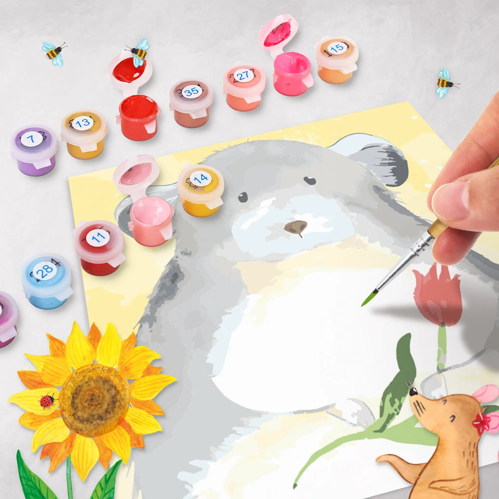 Paint by Numbers cut off chinchilla flower Motiv small animals, cute, funny, cute animal motives, hand drawn, small world, funny sayings, good mood, happy, gifts, gift ideas, special gifts, animal lover, card, grief, chaos, happiness, chinchilla, being sad, heartache, office life, depression, office, chinchillas