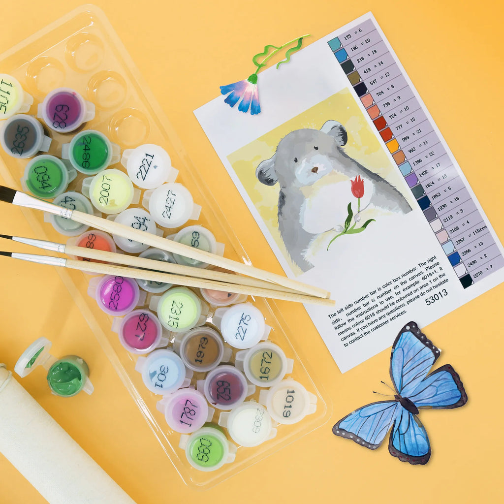 Paint by Numbers cut off chinchilla flower Motiv small animals, cute, funny, cute animal motives, hand drawn, small world, funny sayings, good mood, happy, gifts, gift ideas, special gifts, animal lover, card, grief, chaos, happiness, chinchilla, being sad, heartache, office life, depression, office, chinchillas