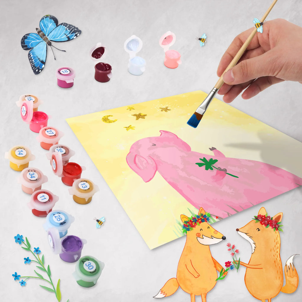 Paint by Numbers cut off Pig Luck Motiv Malen nach Zahlen, Kunstwerk, Ausmalbild, Tiermotive, Gute Laune, lustige Sprüche, Tiere, Sterne, Schweinchen, Sernchen, Schwein, Ziele, Träume, Glücksschwein. Glück, Glücksbringer, Motivation