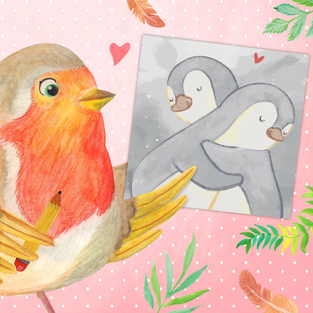 Malowanie według numerów odcięty Pingwiny przytulanie Motiv Miłość, partner, przyjaciel, przyjaciółka, mąż, żona, wesele, zaręczyny, prośba o rękę, prezent miłosny, rocznica, dzień ślubu