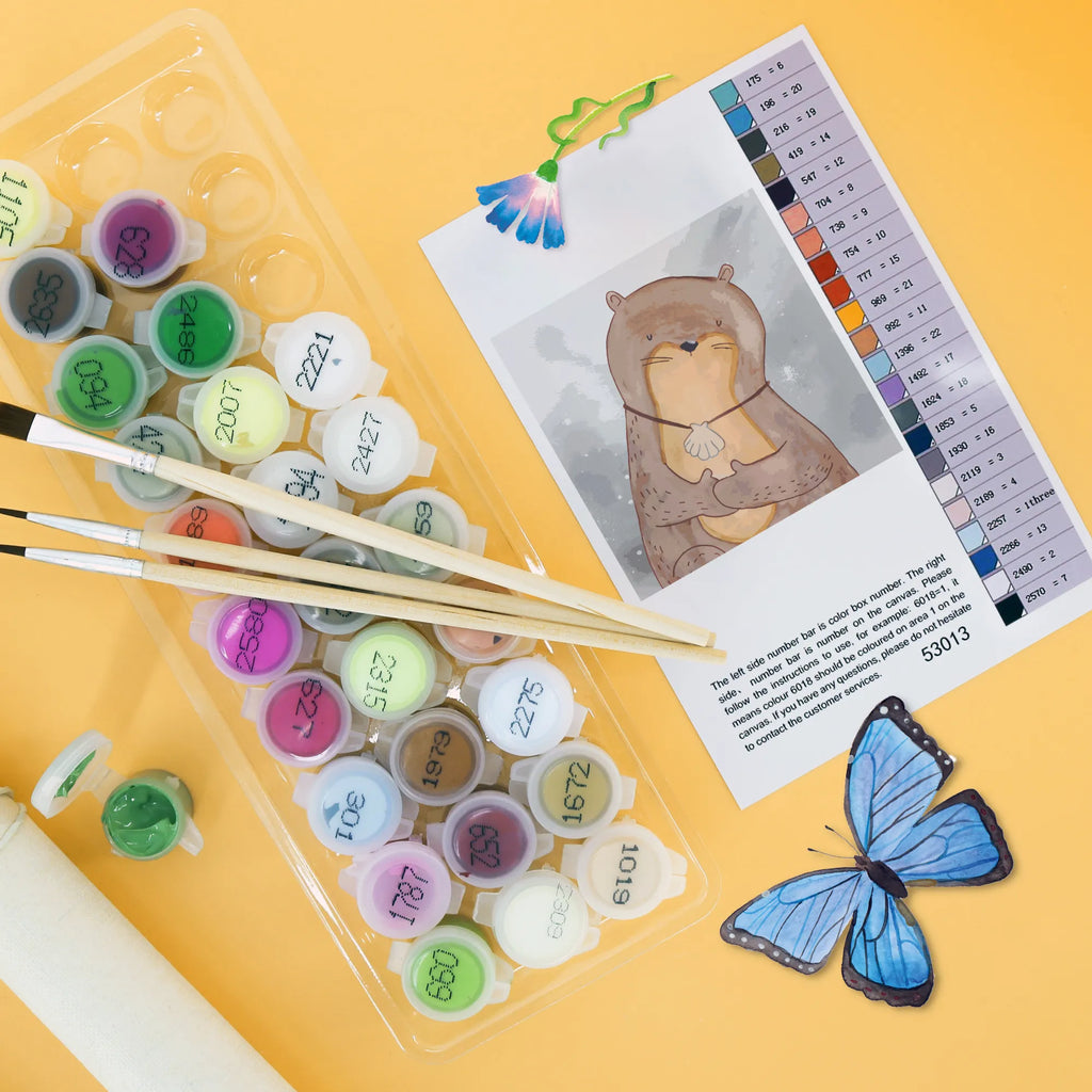 Paint by Numbers cut off otter shell Motiv Kunstwerk, Malen, DIY, Ausmalbild, Malen nach Zahlen, Künstler, Bastelidee, Basteln, Kreativität, Otter, Seeotter, Fischotter, Motivation, Büro, grübeln, träumen, Tagträumen, Otterliebe