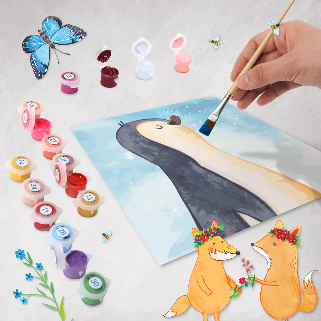 Malowanie według numerów odcięty Pingwin maszerować Motiv Malen nach Zahlen, Ausmalbild, Kunstwerk, Pinguin, Schwester, Pinguine, Familie, Frühaufsteher, Bruder, Langschläfer