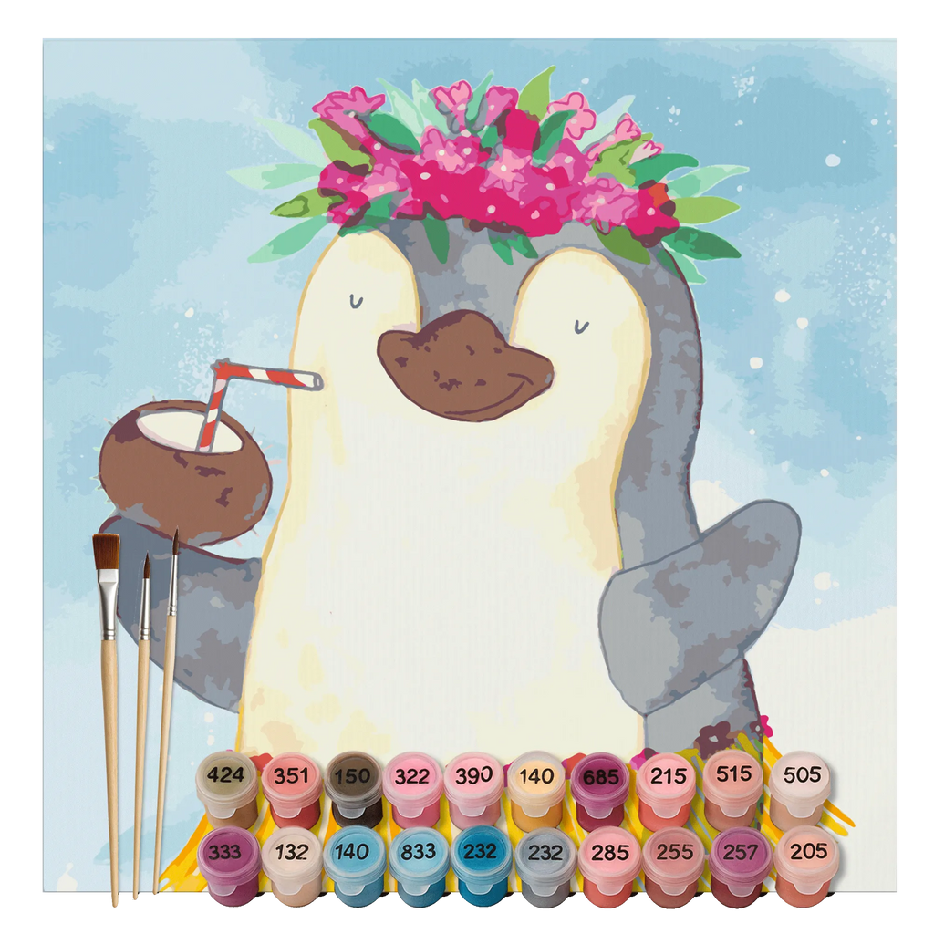 Paint by Numbers cut off Penguin coconut Motiv Penguin, North Pole, Winter, Penguins, Hawaii, vacation, aloha, penguins, coconut