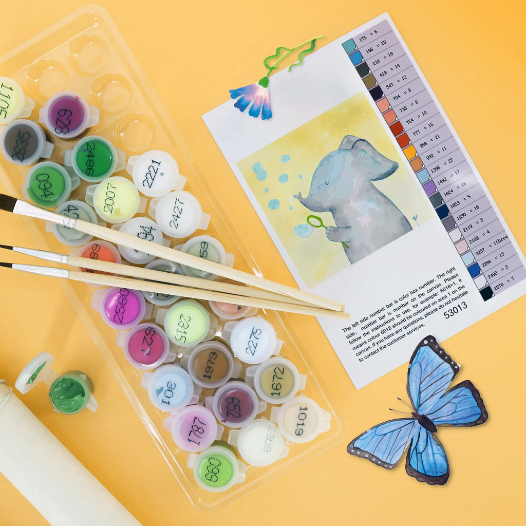 Paint by Numbers cut off elephant soap bubbles Motiv diy set, malen nach zahlen set, kreativ set, malset, Malen nach Zahlen, leinwand malset, zahlenbilder, Gute Laune, Lustige Sprüche, Tiermotive, Tiere, Elefant, Elefanten, Dickhäuter, Liebe, Liebesspruch, Heimat, Rüsseltier, Liebesbeweis, Gefühl. Daheim, Seifenblasen