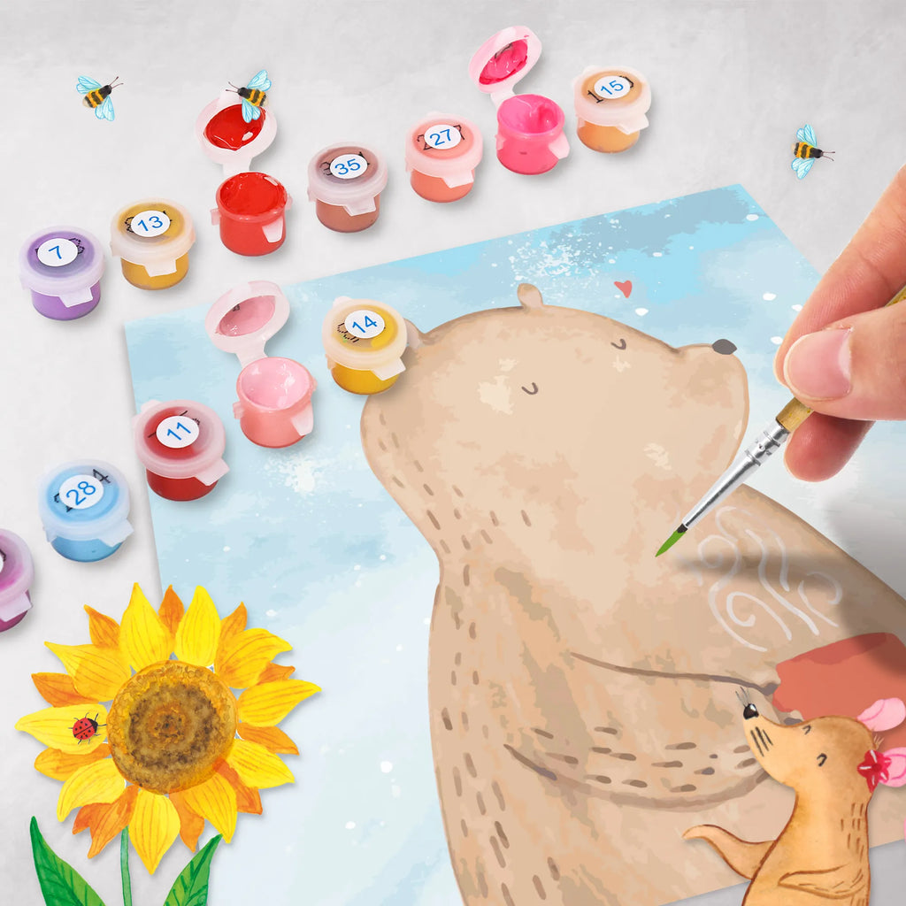 Malowanie według numerów odcięty Niedźwiedź kawa Motiv Malen nach Zahlen, Malen, Baseln, Künstler, Kreativität, Ausmalbild, Bastelidee, DIY, Kunstwerk, Bär, Teddy, Teddybär, Kaffee, guten Morgen, Welt retten, Bären, Welt erobern, Motivation, Morgenroutine, Coffee