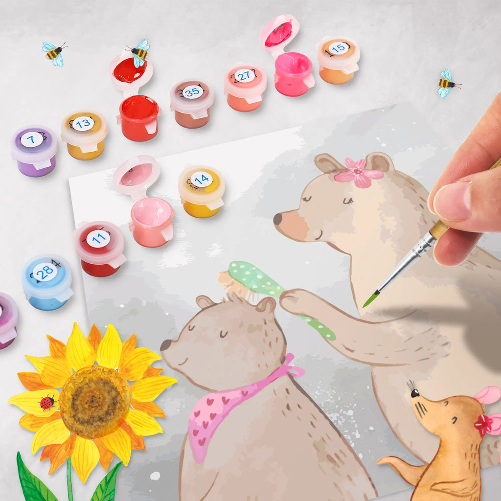 Malowanie według numerów odcięty niedźwiedź dziecko Motiv Rodzina, Dzień Ojca, Dzień Matki, brat, siostra, mama, tata, babcia, dziadek