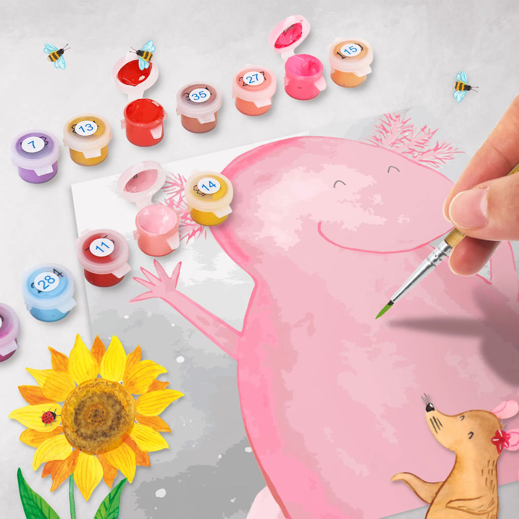 Paint by Numbers cut off axolotl Hooray Motiv leinwand malset, Malen nach Zahlen, zahlenbilder, diy set, malen nach zahlen set, kreativ set, malset, Molch, Axolotl, Zufriedenheit, Motivation, Fröhlich, Schwanzlurch, Freude, Axolot, Lurch, Spaß, Lurche