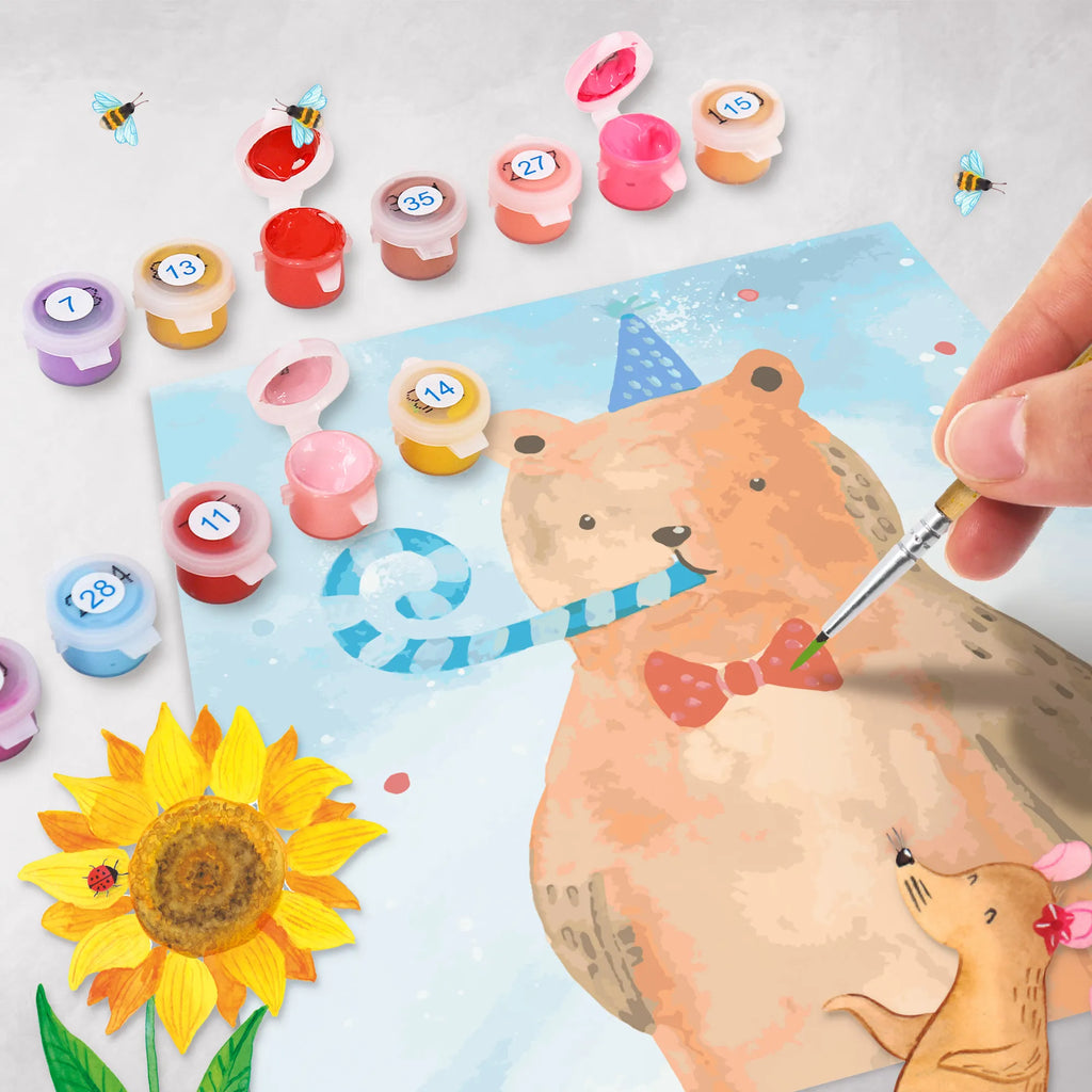 Paint by Numbers cut off bear Birthday Motiv Bastelidee, Baseln, Ausmalbild, Malen nach Zahlen, Kreativität, Künstler, Kunstwerk, Malen, DIY, Bär, Teddy, Teddybär, Alles Gute, Happy Birthday, Glückwunsch, Geburtstag