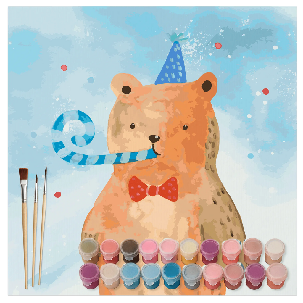 Paint by Numbers cut off bear Birthday Motiv Bastelidee, Baseln, Ausmalbild, Malen nach Zahlen, Kreativität, Künstler, Kunstwerk, Malen, DIY, Bär, Teddy, Teddybär, Alles Gute, Happy Birthday, Glückwunsch, Geburtstag