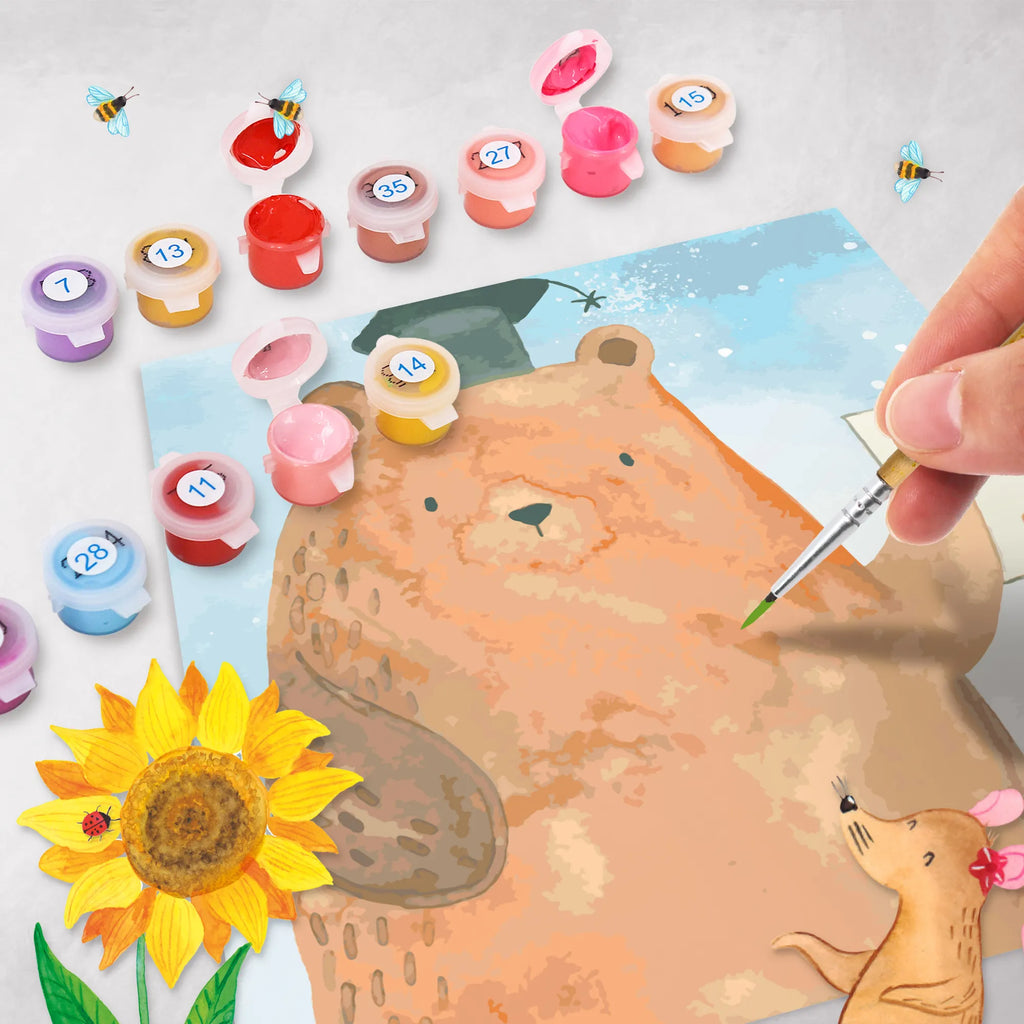 Malen nach Zahlen Bär Prüfung Motiv kreativ set, malset, zahlenbilder, Malen nach Zahlen, malen nach zahlen set, diy set, leinwand malset, Teddybär, Bär, Teddy, Abschluss, Prüfung Bestanden, Prüfungen, Abschlusszeugnis, Zeugnis, Abitur