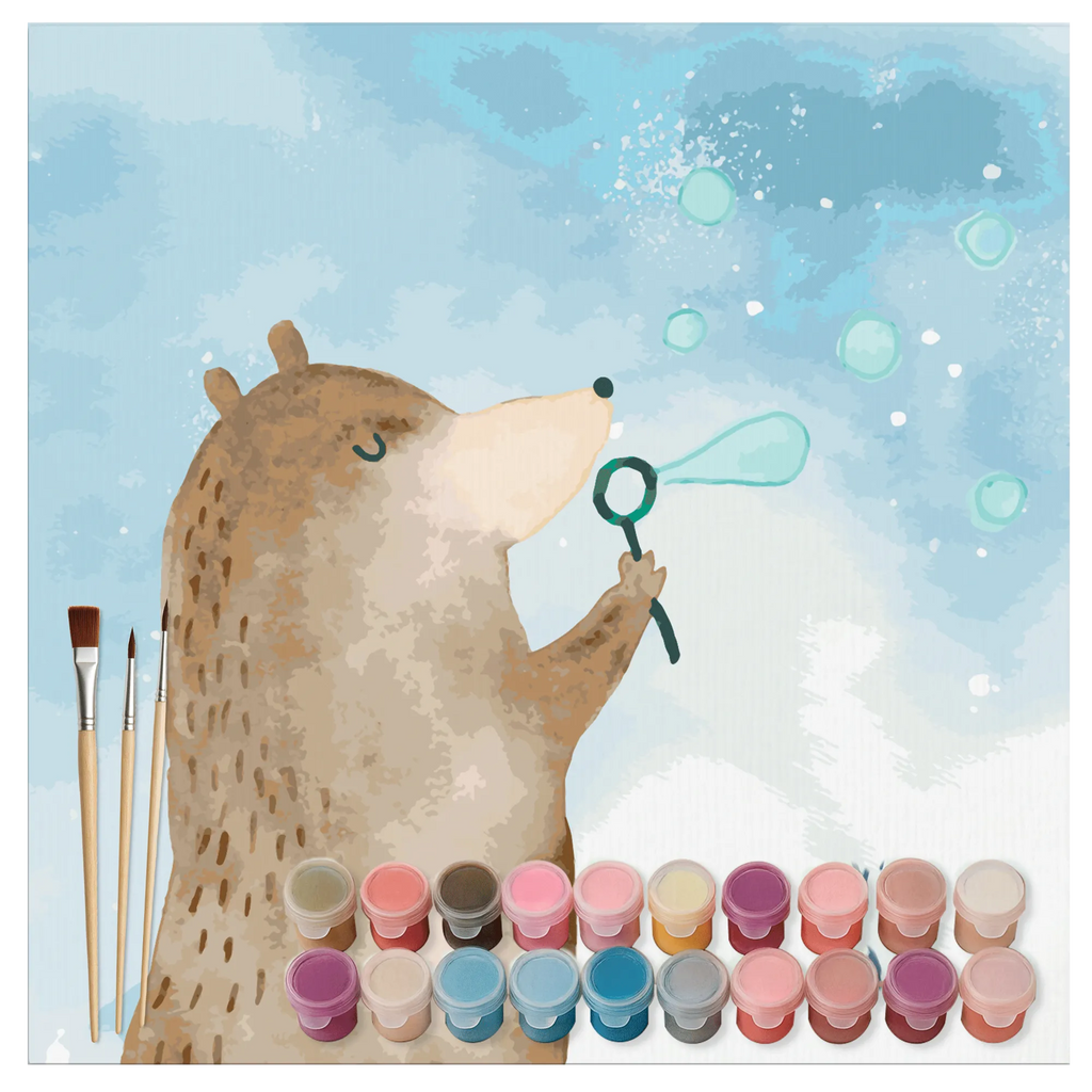 Malen nach Zahlen Bär Seifenblasen Motiv leinwand malset, malen nach zahlen set, zahlenbilder, diy set, malset, kreativ set, Malen nach Zahlen, Teddybär, Bär, Teddy, Seifenblasen Bär Lustig Sein Glücklich Traurig Happy