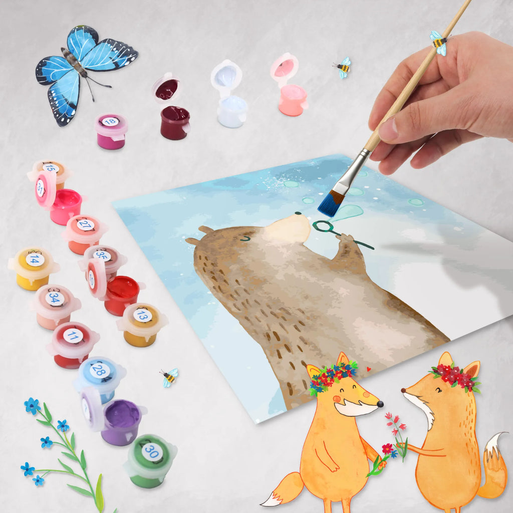 Malen nach Zahlen Bär Seifenblasen Motiv leinwand malset, malen nach zahlen set, zahlenbilder, diy set, malset, kreativ set, Malen nach Zahlen, Teddybär, Bär, Teddy, Seifenblasen Bär Lustig Sein Glücklich Traurig Happy