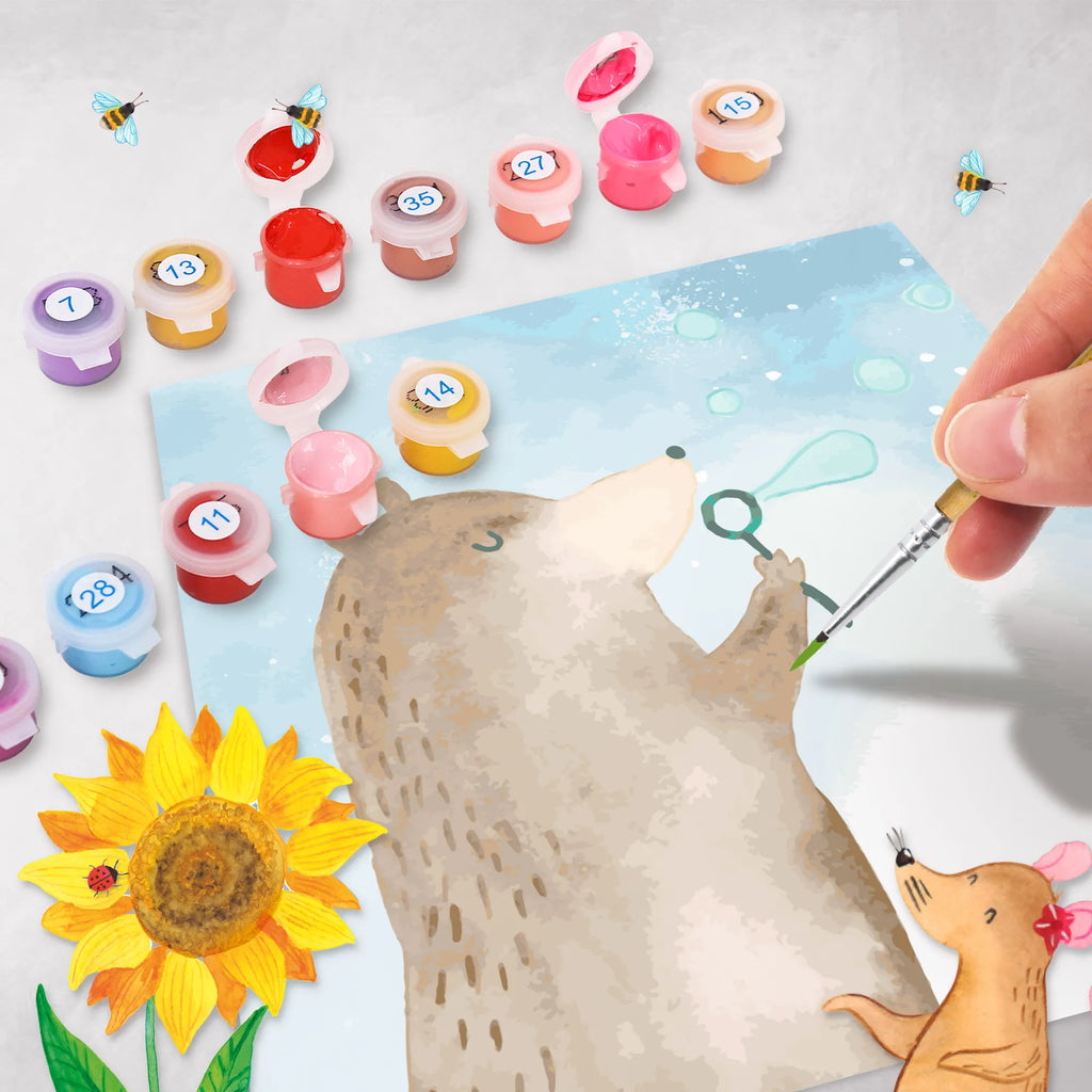Malen nach Zahlen Bär Seifenblasen Motiv leinwand malset, malen nach zahlen set, zahlenbilder, diy set, malset, kreativ set, Malen nach Zahlen, Teddybär, Bär, Teddy, Seifenblasen Bär Lustig Sein Glücklich Traurig Happy