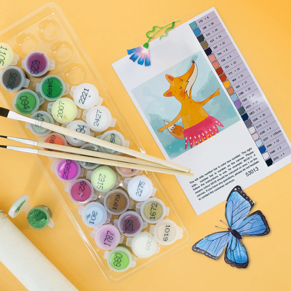 Malowanie według numerów odcięty Lis baletnica Motiv zahlenbilder, kreativ set, malset, malen nach zahlen set, diy set, leinwand malset, Malen nach Zahlen, Fuchs, Fuchs Spruch, Tänzerin, Tanzen, Einladung, Ballerina, Ballett, Geburtstag, Füchsin, Füchse, Party