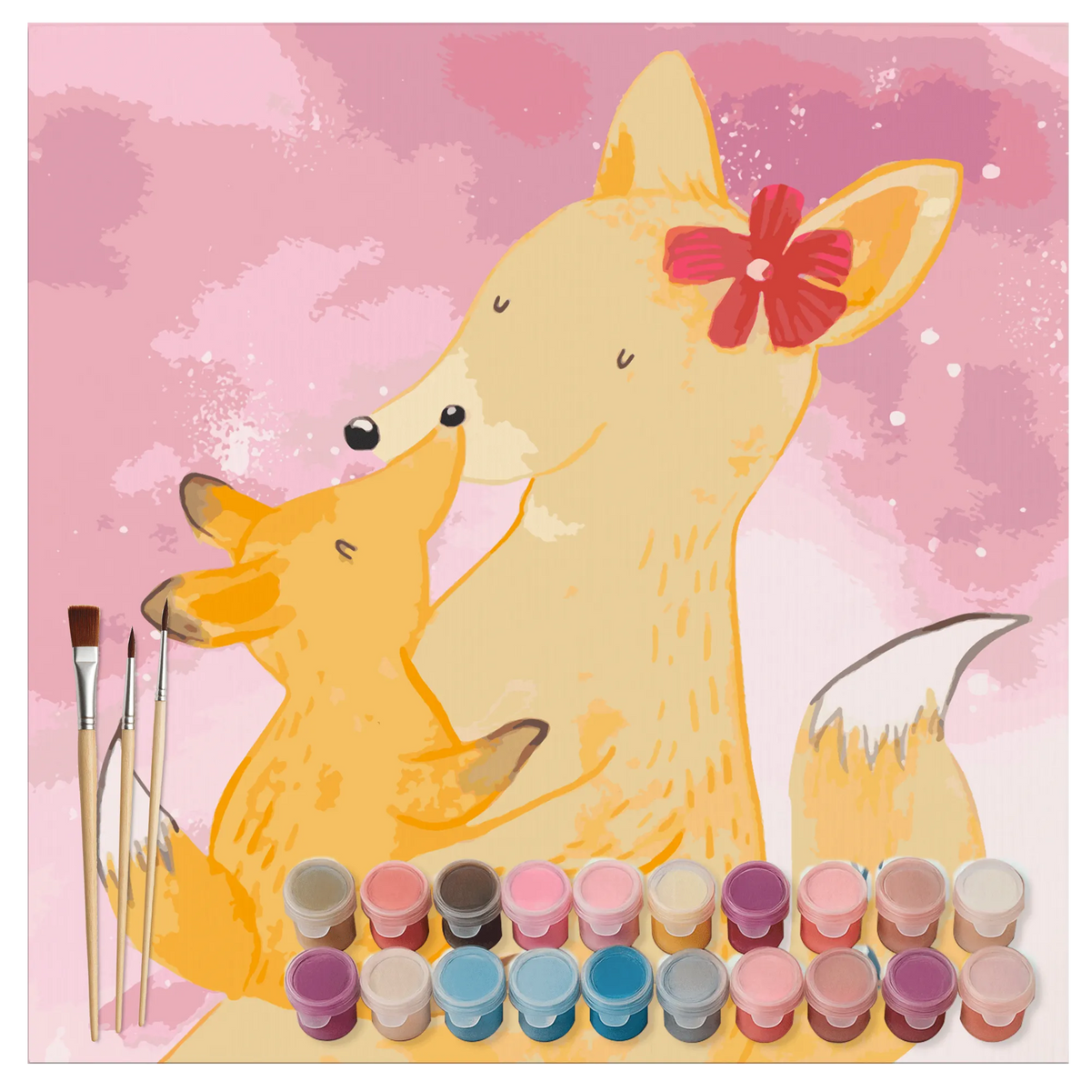 Paint by Numbers cut off Fox mummy Motiv Father's Day, Mother's Day, present, daughter, favourite daughter, mother, best daughter