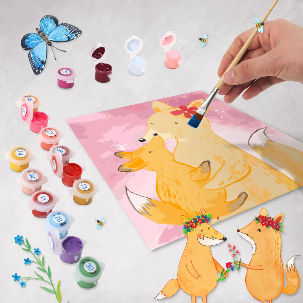 Paint by Numbers cut off Fox mummy Motiv DIY, Kreativität, Kunstwerk, Baseln, Ausmalbild, Malen, Bastelidee, Künstler, Malen nach Zahlen, Familie, Vatertag, Muttertag, Bruder, Schwester, Mama, Papa, Oma, Opa, Mutter, Lieblingstochter, Beste Tochter, Geschenk, Tochter