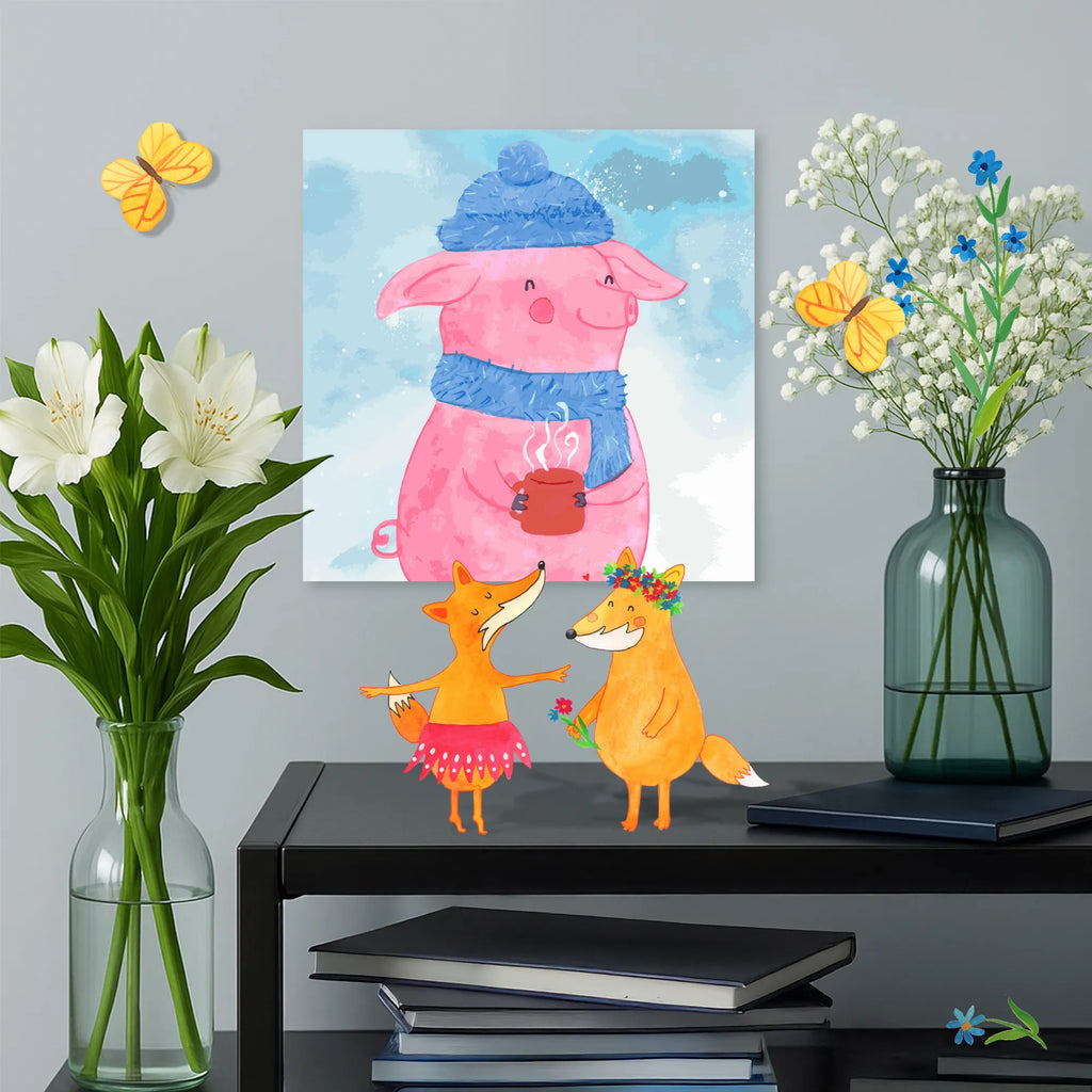 Paint by Numbers cut off Pig Mulled wine Motiv Winter, Christmas, Christmas time, snow, punch, Christmas market, mulled pig, mulled wine