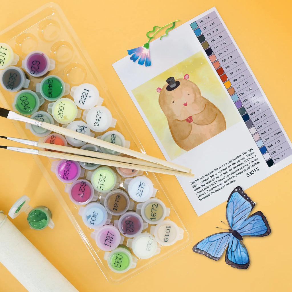 Paint by Numbers cut off hamster cap Motiv Kunstwerk, Bastelidee, Kreativität, Künstler, Ausmalbild, Malen, Malen nach Zahlen, Baseln, DIY, Tiermotive, Gute Laune, lustige Sprüche, Tiere, Hut, Zauberer, Magier, Hamster, Zwerghamster, Zylinder