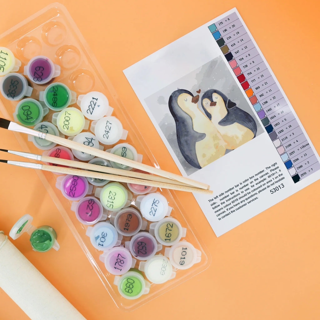 Paint by Numbers cut off penguins Fall asleep Motiv Malen nach Zahlen, malen nach zahlen set, zahlenbilder, kreativ set, leinwand malset, malset, diy set, Liebesgeschenk, Ehefrau, Ehemann, Freund, Partner, Verlobung, Liebe, Hocheitstag, Freundin, Heiratsantrag, Jahrestag, Heiraten, Geschenk für Frauen, für Männer, Liebesbeweis, Geschenk für Freundin, Geschenk für Partner, Hochzeitstag, Mitbringsel, für Ehemann, Valentinstag