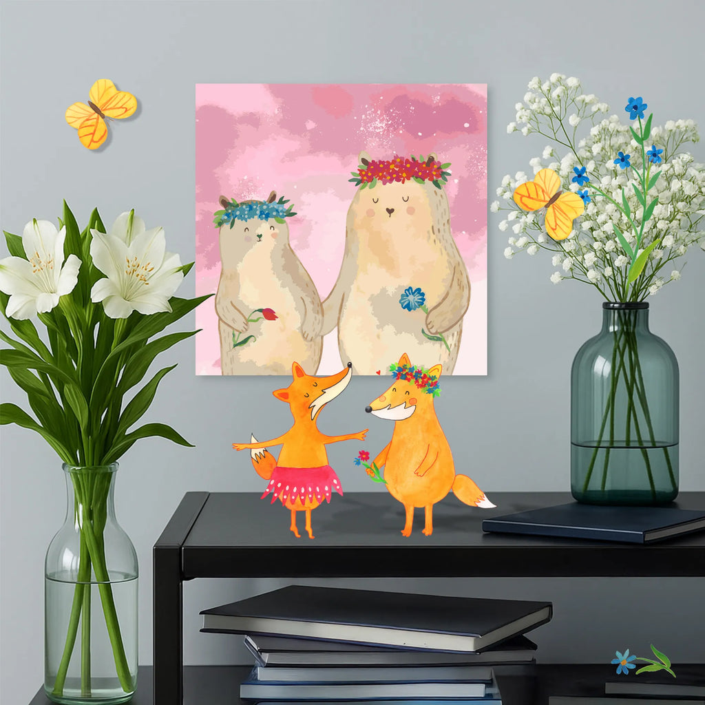 Malowanie według numerów odcięty Niedźwiedzie z wianuszkiem Motiv Rodzina, Dzień Ojca, Dzień Matki, brat, siostra, mama, tata, babcia, dziadek