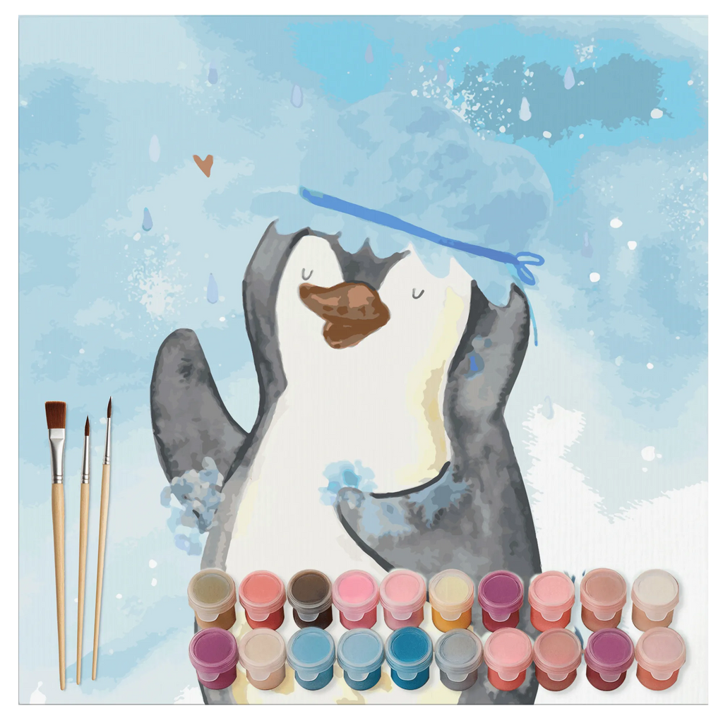 Paint by Numbers cut off Penguin have a shower Motiv malen nach zahlen set, diy set, kreativ set, leinwand malset, Malen nach Zahlen, zahlenbilder, malset, Pinguin, Neuanfang, glücklich sein, Motivation, Duschen, Neustart, Pinguine, Lebensmotto, Dusche