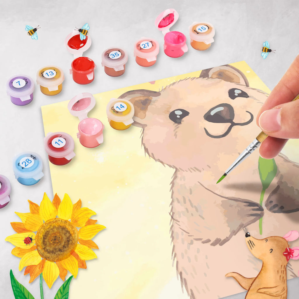 Malowanie według numerów odcięty Quokka Szczęśliwy Motiv Motywy zwierzęce, dobra energia, zabawne powiedzonka, zwierzęta