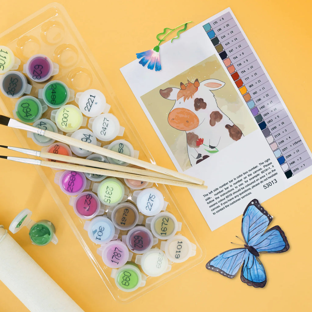 Malowanie według numerów odcięty Krowa Motiv Gospodarstwo, zwierzęta gospodarskie, rolnik, rolniczka