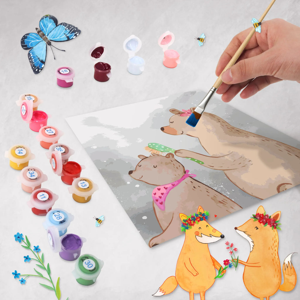 Malowanie według numerów odcięty niedźwiedź dziecko Motiv Rodzina, Dzień Ojca, Dzień Matki, brat, siostra, mama, tata, babcia, dziadek