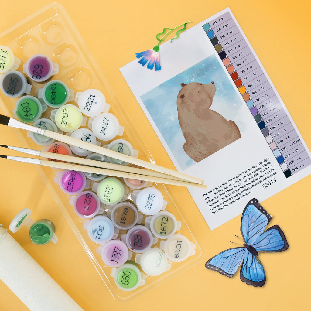 Paint by Numbers cut off bear shoulder look Motiv Malen nach Zahlen, malset, malen nach zahlen set, kreativ set, zahlenbilder, leinwand malset, diy set, Bär, Teddy, Teddybär, Weltansicht, Weisheit, Motivation, Bärenliebe, Selbstachtung, Bären