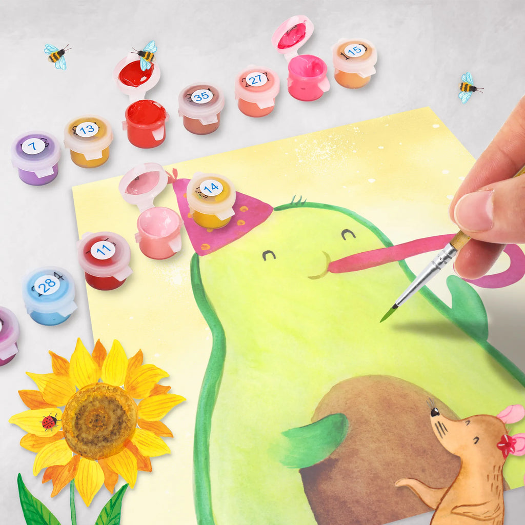 Paint by Numbers cut off avocado Celebration Motiv Baseln, Malen, Ausmalbild, DIY, Kreativität, Malen nach Zahlen, Kunstwerk, Bastelidee, Künstler, Avocado, Veggie, Vegan, Gesund, Tröte, Fete, Gute Laune, Geburtstag, Feierlichkeit, Party, Feier