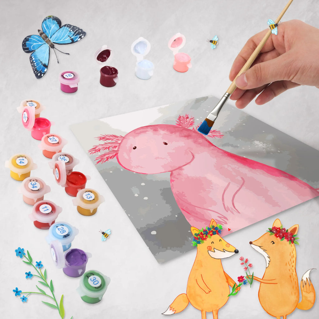 Malen nach Zahlen Axolotl Niedlich Motiv Baseln, Ausmalbild, Bastelidee, DIY, Malen nach Zahlen, Kreativität, Kunstwerk, Malen, Künstler, Axolotl, Molch, Liebe, Lebensweisheit, zufrieden, Weisheit, vergnügt, Freundin, Axolot, Lebensstil, fröhlich
