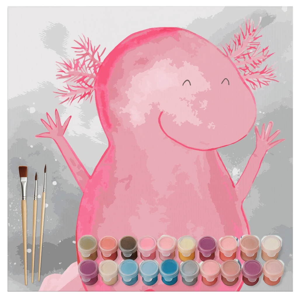 Paint by Numbers cut off axolotl Hooray Motiv leinwand malset, Malen nach Zahlen, zahlenbilder, diy set, malen nach zahlen set, kreativ set, malset, Molch, Axolotl, Zufriedenheit, Motivation, Fröhlich, Schwanzlurch, Freude, Axolot, Lurch, Spaß, Lurche