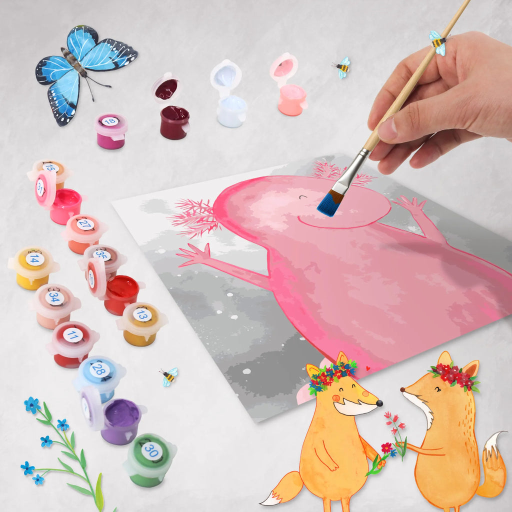 Paint by Numbers cut off axolotl Hooray Motiv leinwand malset, Malen nach Zahlen, zahlenbilder, diy set, malen nach zahlen set, kreativ set, malset, Molch, Axolotl, Zufriedenheit, Motivation, Fröhlich, Schwanzlurch, Freude, Axolot, Lurch, Spaß, Lurche