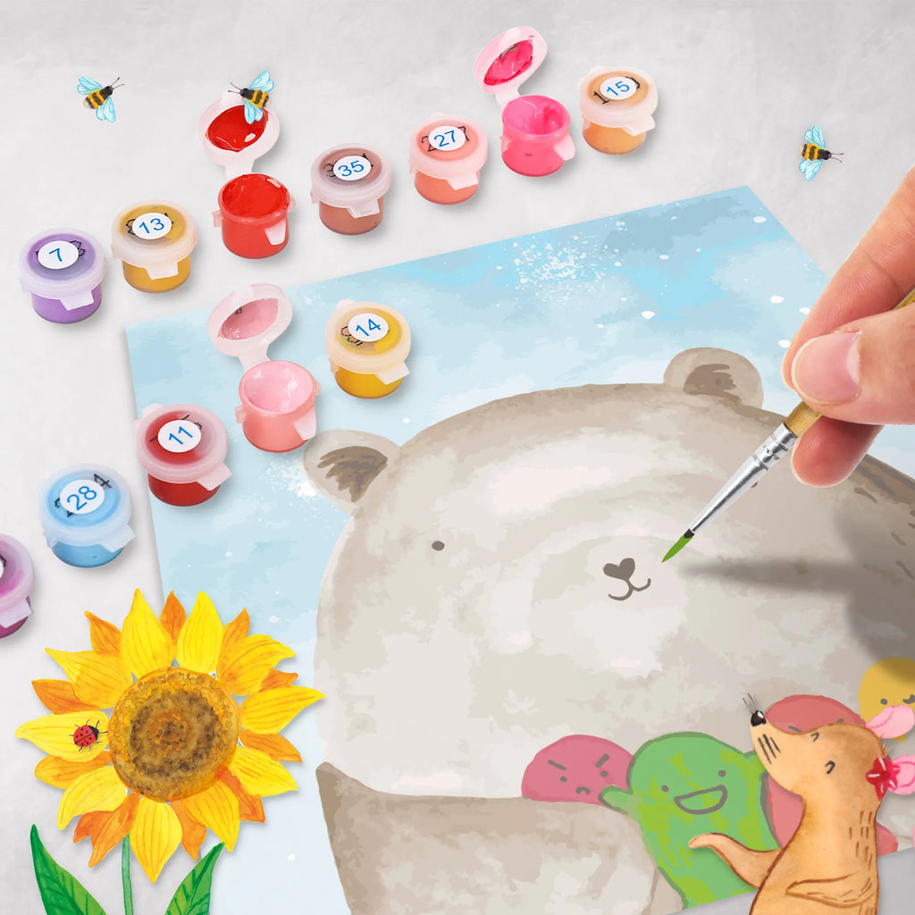 Paint by Numbers cut off bear Feeling Motiv Kunstwerk, Malen nach Zahlen, Ausmalbild, Bär, Teddy, Teddybär, Wahnsinn, Verrückt, Durchgedreht