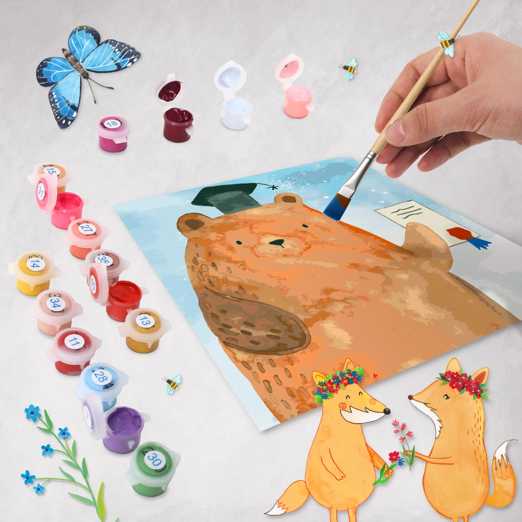 Malen nach Zahlen Bär Prüfung Motiv kreativ set, malset, zahlenbilder, Malen nach Zahlen, malen nach zahlen set, diy set, leinwand malset, Teddybär, Bär, Teddy, Abschluss, Prüfung Bestanden, Prüfungen, Abschlusszeugnis, Zeugnis, Abitur